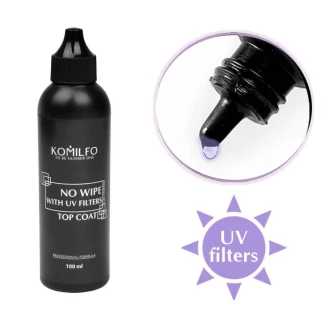 Komilfo No Wipe with Filtres Top - top for gel polish without UV filters, 100 ml