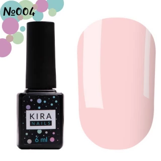 Гель-лак Kira Nails №004 (рожевий камуфляж для френча, емаль), 6 мл