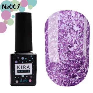 Gel polish Kira Nails Shine Bright No. 007 (light purple with sparkles), 6 ml