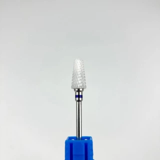 Ceramic cutter for removing material with a blue notch "cone"