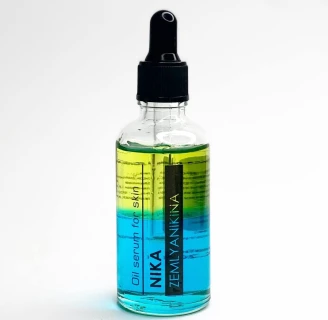 Regenerujące serum-olejek do skóry Nika Zemlyanikina (niebiesko-zielony), 50 ml