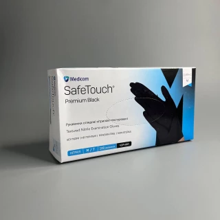 Rękawiczki bezpudrowe niejałowe SafeTouch Advanced Czarne czarne 5,0 g M