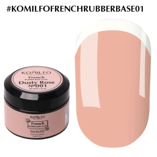 Baza Komilfo French Rubber Base 001 Dusty Rose, 30 ml