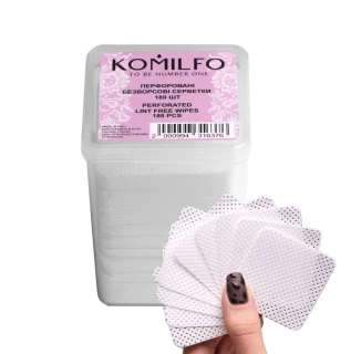Komilfo перфоровані безворсові серветки в боксі,180 шт