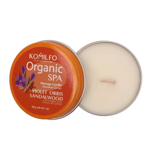 Komilfo Massage Candle - Violet Orris Sandalwood, 30 g