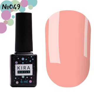 Гель-лак Kira Nails №049 (світлий, рожево-персиковий, емаль), 6  мл (термін придатності до 01.2025)