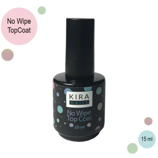 Kira Nails No wipe Top Coat - закріплювач для гель-лаку БЕЗ липкого шару, 15 мл