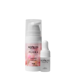 Komilfo Flora Gift Set: Hand Cream 10ml and Cuticle Oil 2ml