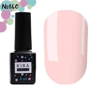 Гель-лак Kira Nails №140 (ніжно-рожевий, емаль), 6 мл