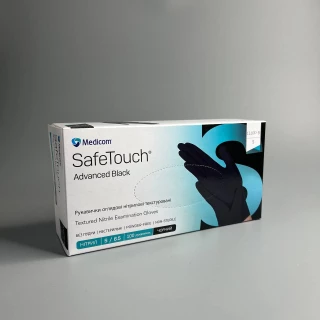 Rękawiczki bezpudrowe niejałowe SafeTouch Advanced Czarne czarne 3,3 g S