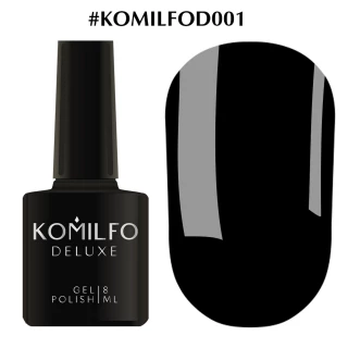 Gel polish Komilfo Deluxe Series No. D001 (black, enamel), 8 ml