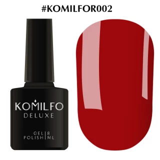 Gel polish Komilfo Rior Collection No. 002 (dark red, enamel), 8 ml