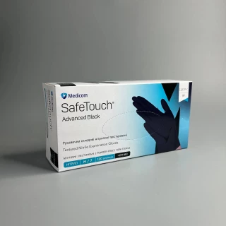 Rękawiczki bezpudrowe niejałowe SafeTouch Advanced Czarne czarne 3,3 g M