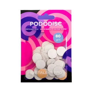 Змінні файли білі для педикюрного диска PODODISC STALEKS PRO S 80 грит (50 шт)