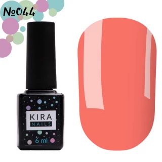 Гель-лак Kira Nails №044 (яскравий кораловий-рожевий, емаль), 6 мл