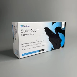 SafeTouch Advanced Czarne rękawiczki bezpudrowe niejałowe czarne 5,0 g S