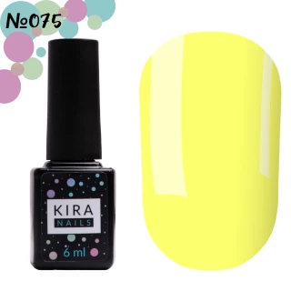 Гель-лак Kira Nails №075 (блідо-жовтий, емаль), 6 мл (термін придатності до 11. 2024)
